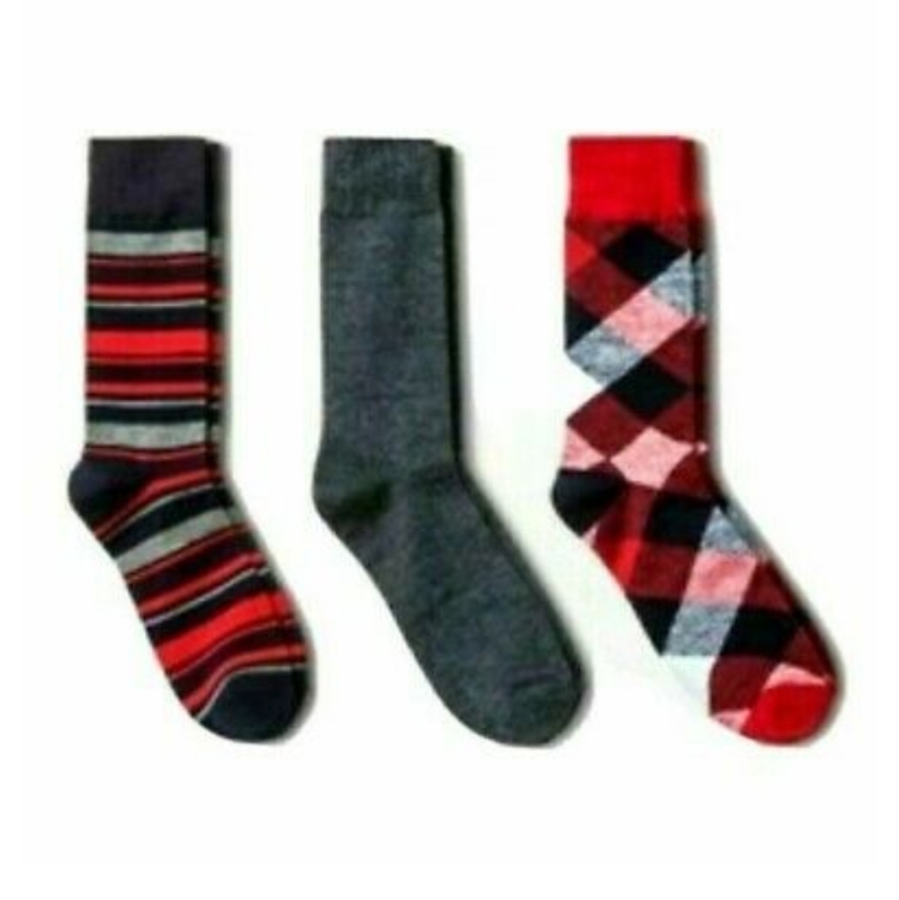 Goodfellow & Co Men's 3pk Diamond Crew Socks Blue/